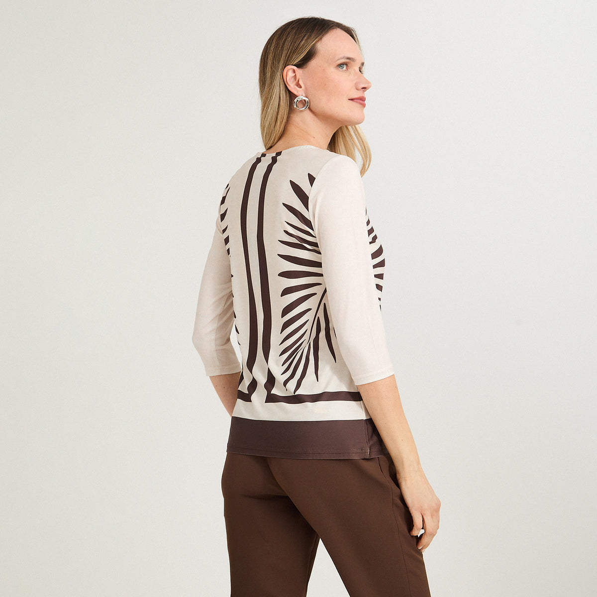 Polera Polyspandex Manga 3/4 Beige
