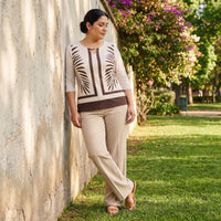Polera Polyspandex Manga 3/4 Beige lifestyle