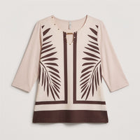 Polera Polyspandex Manga 3/4 Beige en plano