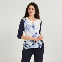 Polera Polyspandex Manga 3/4 Azul