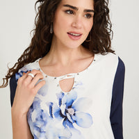 Polera Polyspandex Manga 3/4 Azul