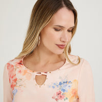 Polera Polyspandex Manga 3/4 Coral