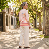 Polera Polyspandex Manga 3/4 Coral lifestyle