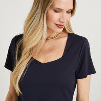 Polera Manga Corta Básica Azul