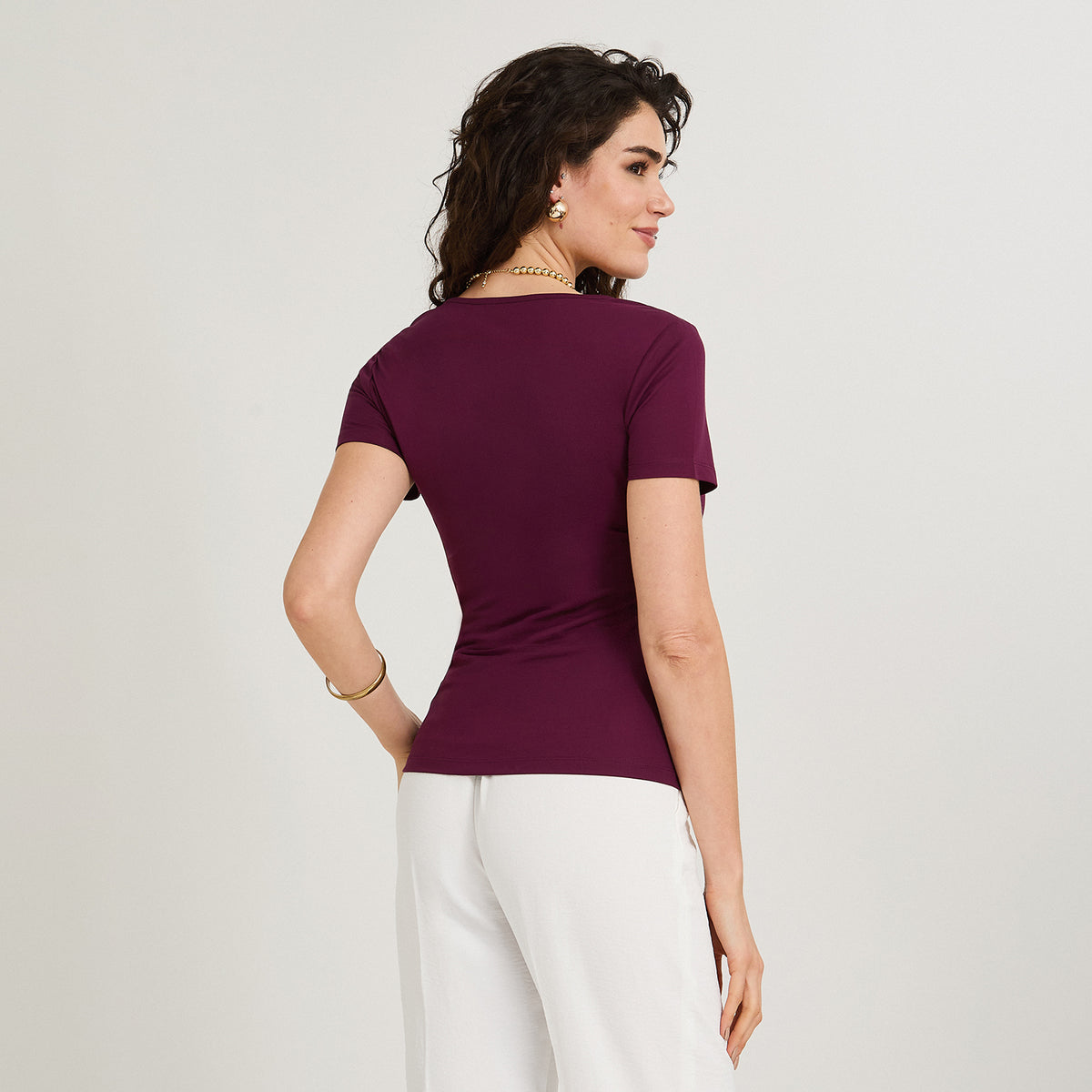 Polera Manga Corta Básica Morado