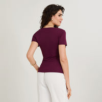 Polera Manga Corta Básica Morado