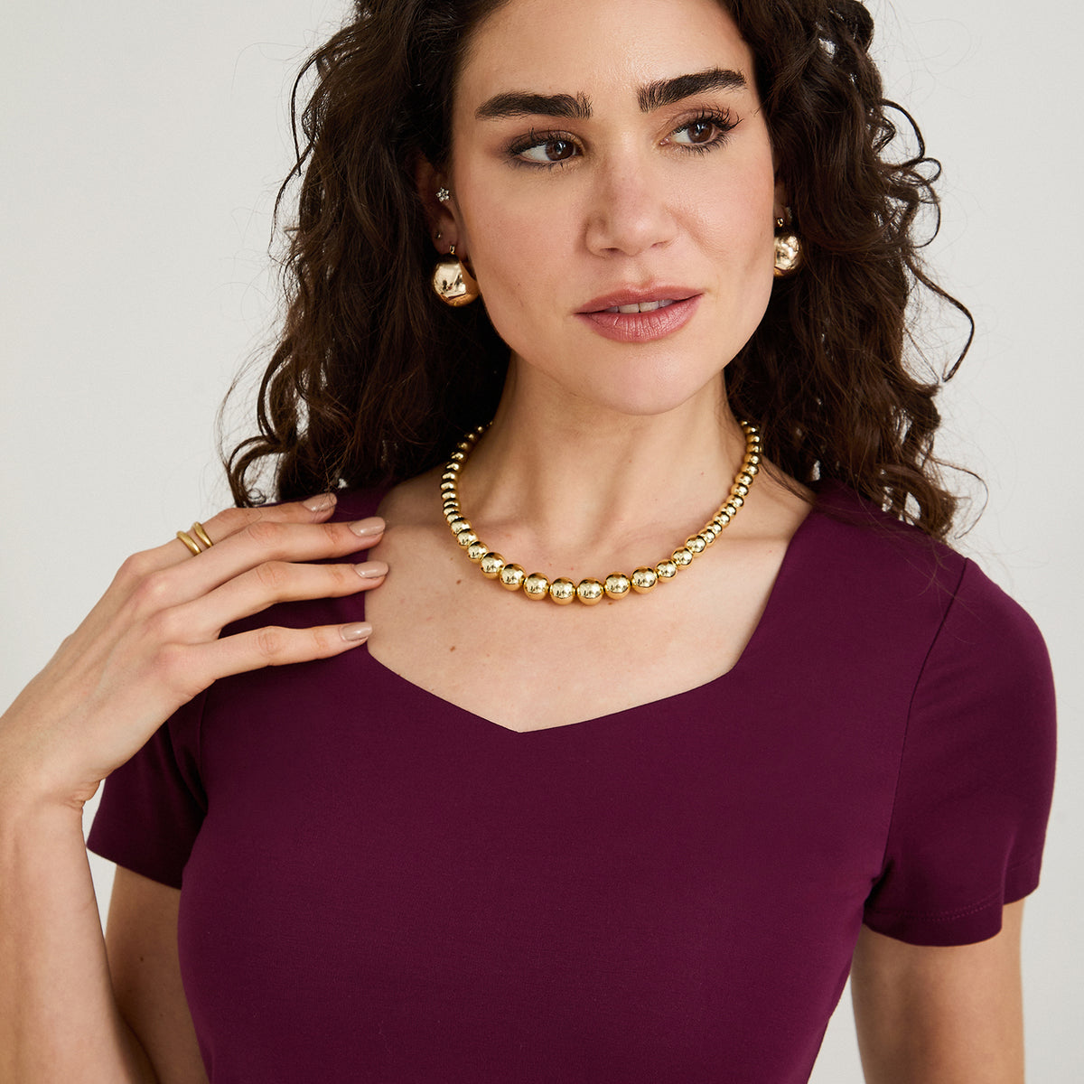Polera Manga Corta Básica Morado