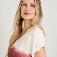 Polera Mix Fabric Estampada Arena