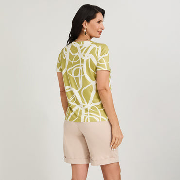 Polera Polyspandex con Aplicación en Escote Verde