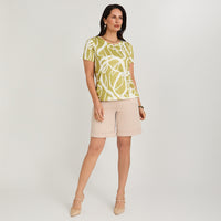 Polera Polyspandex con Aplicación en Escote Verde