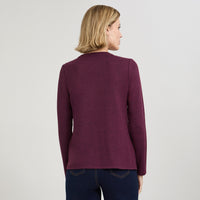 Polera Lanilla con Aplicación Bordada Morado
