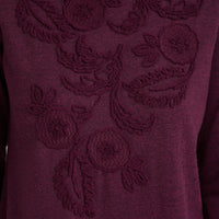 Polera Lanilla con Aplicación Bordada Morado