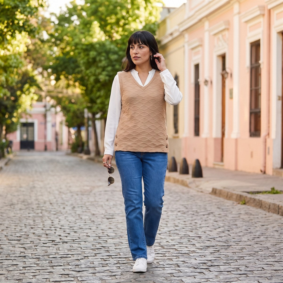 Polera Lanilla con Manga Blusa Camel lifestyle