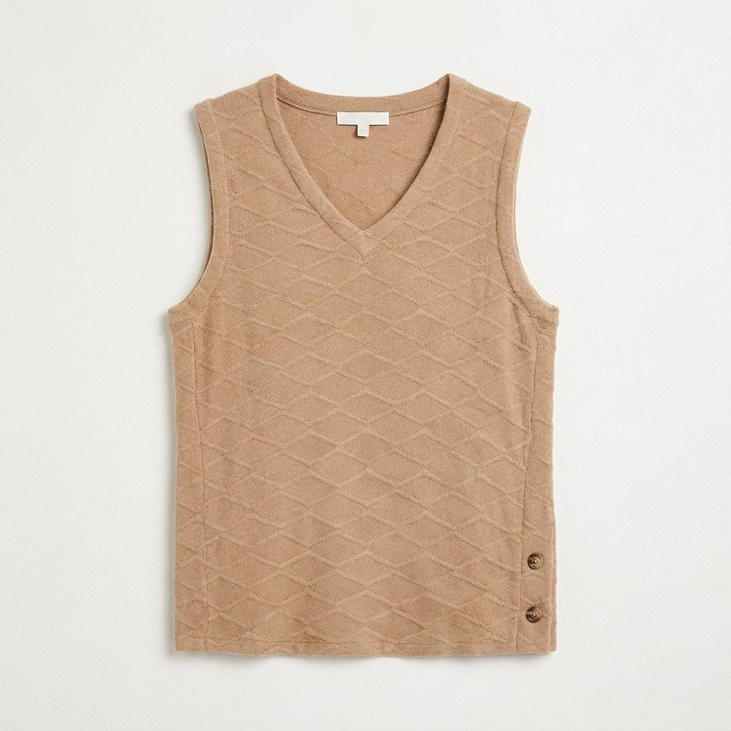 Polera Lanilla con Manga Blusa Camel en plano