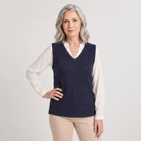 Polera Lanilla con Manga Blusa Azul en modelo adulta