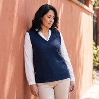 Polera Lanilla con Manga Blusa Azul lifestyle