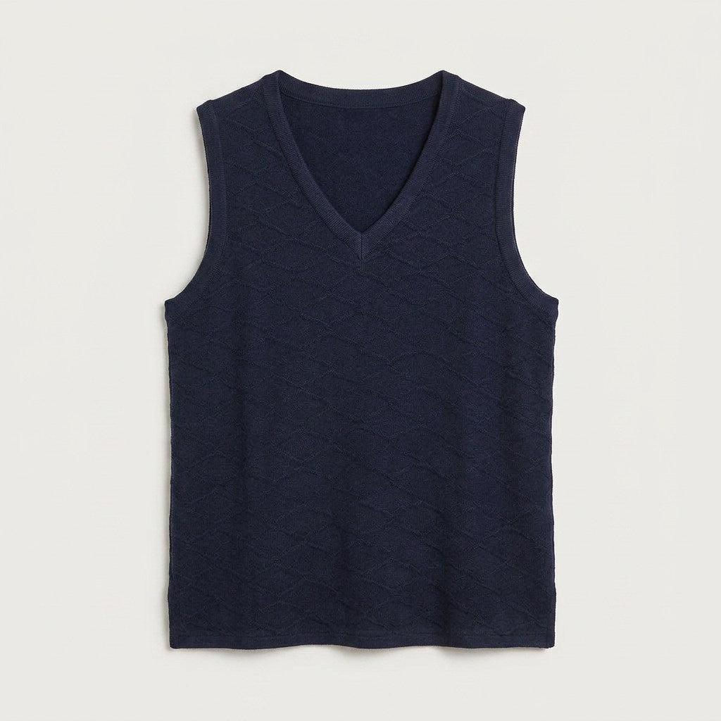 Polera Lanilla con Manga Blusa Azul en plano