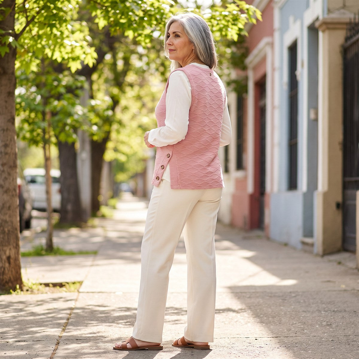 Polera Lanilla con Manga Blusa Rosado lifestyle