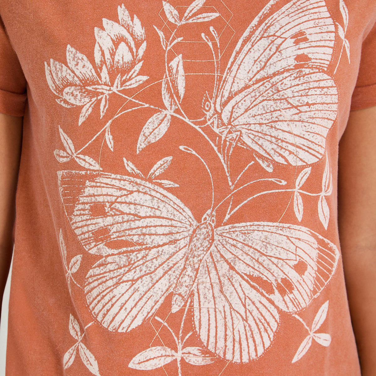 Polera Manga Corta Acid Wash Terracota