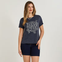 Polera Manga Corta Acid Wash Azul