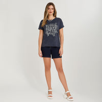 Polera Manga Corta Acid Wash Azul