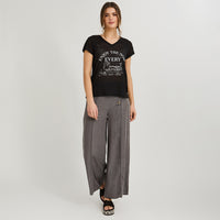 Polera con Técnica Deboré Estampada Negro