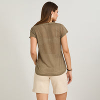 Polera con Técnica Deboré Estampada Verde