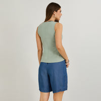 Polera Básica sin Mangas Verde