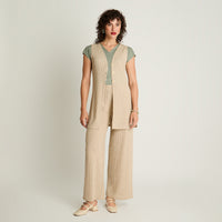 Tapado Sin Mangas De Lanilla Beige Curvi