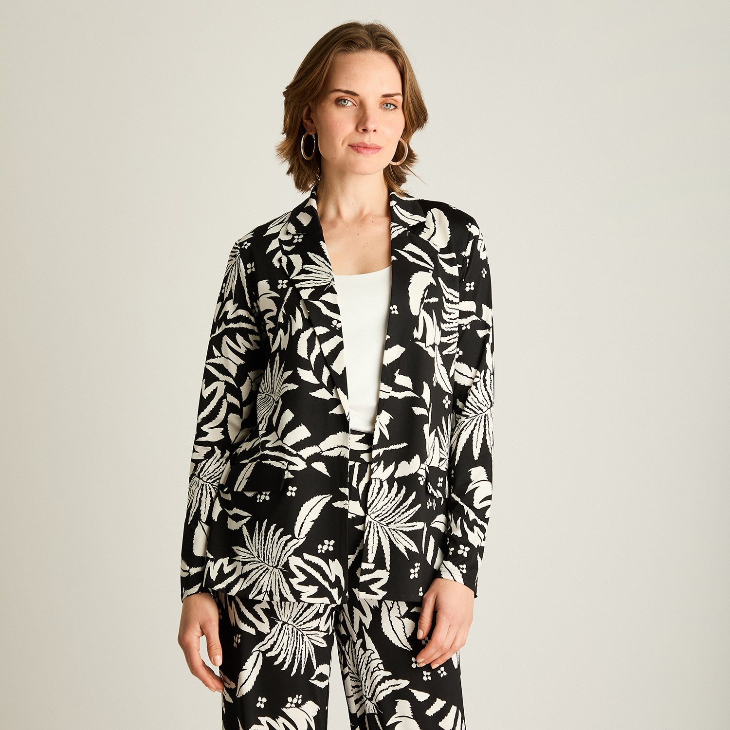 Tapado Negro Estampado Tropical