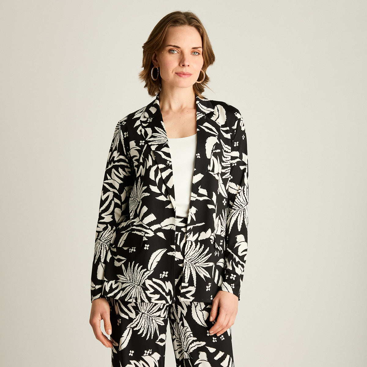 Tapado Negro Estampado Tropical