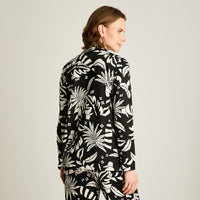 Tapado Negro Estampado Tropical