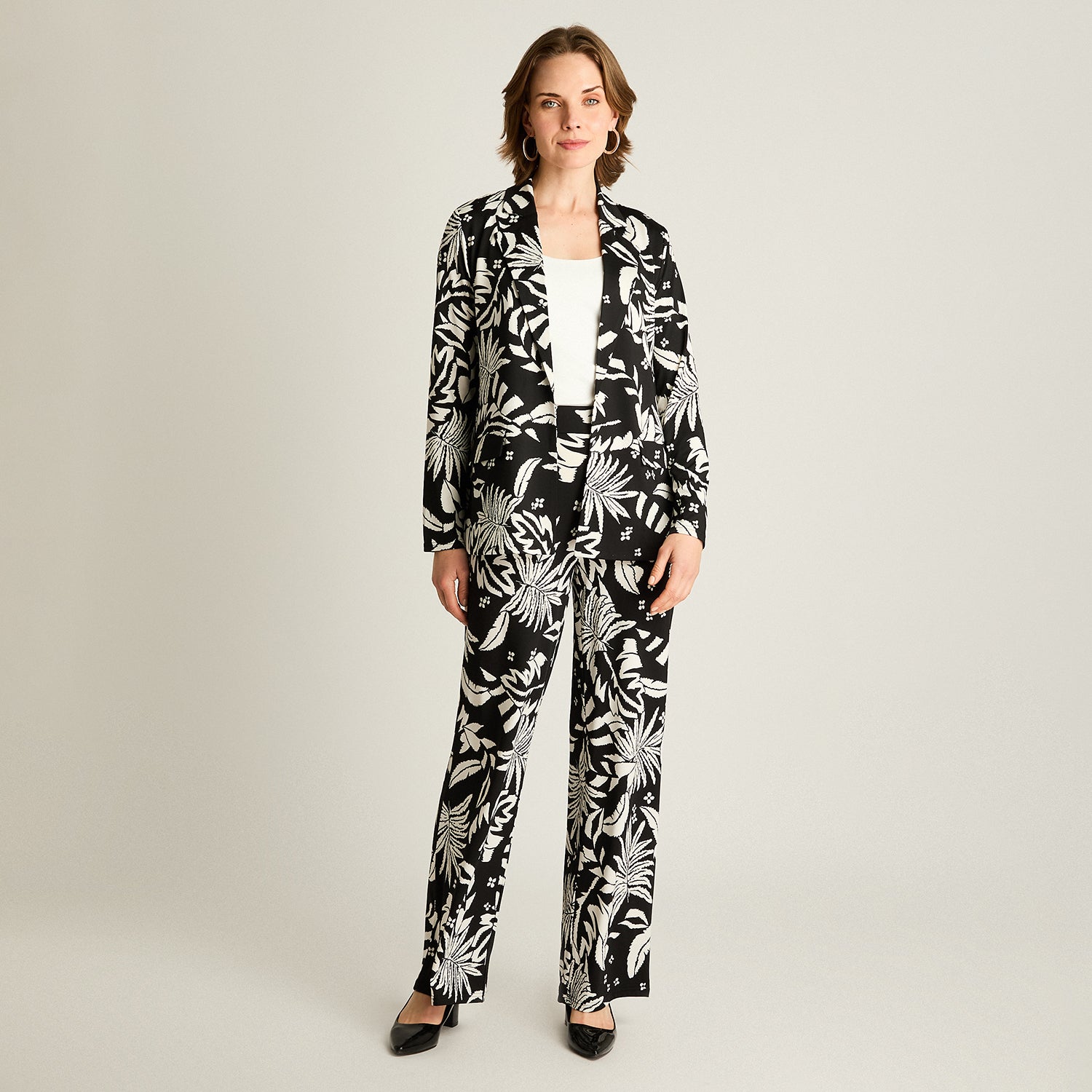 Tapado Negro Estampado Tropical