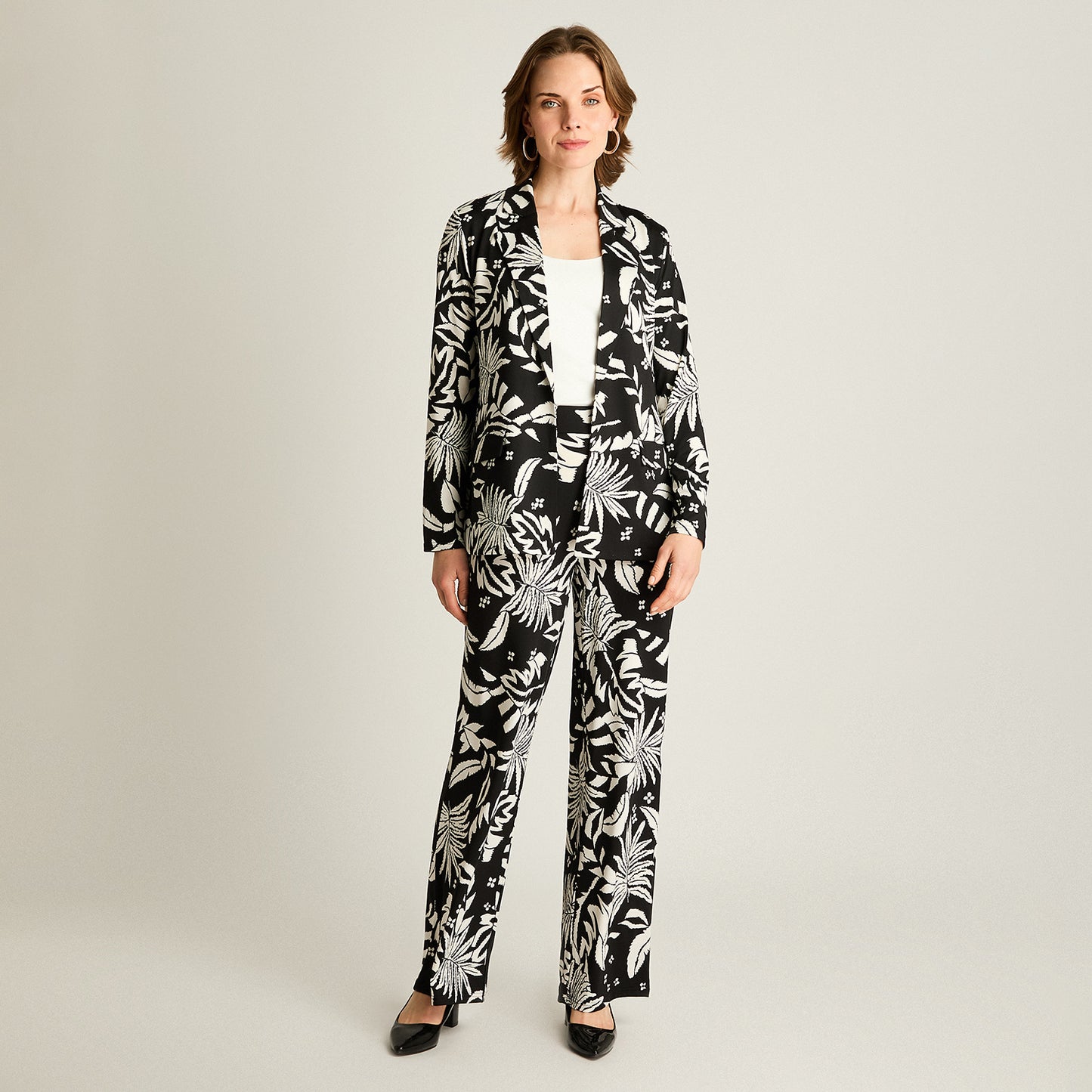 Tapado Negro Estampado Tropical