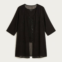Twin Set Negro con Brillos en plano