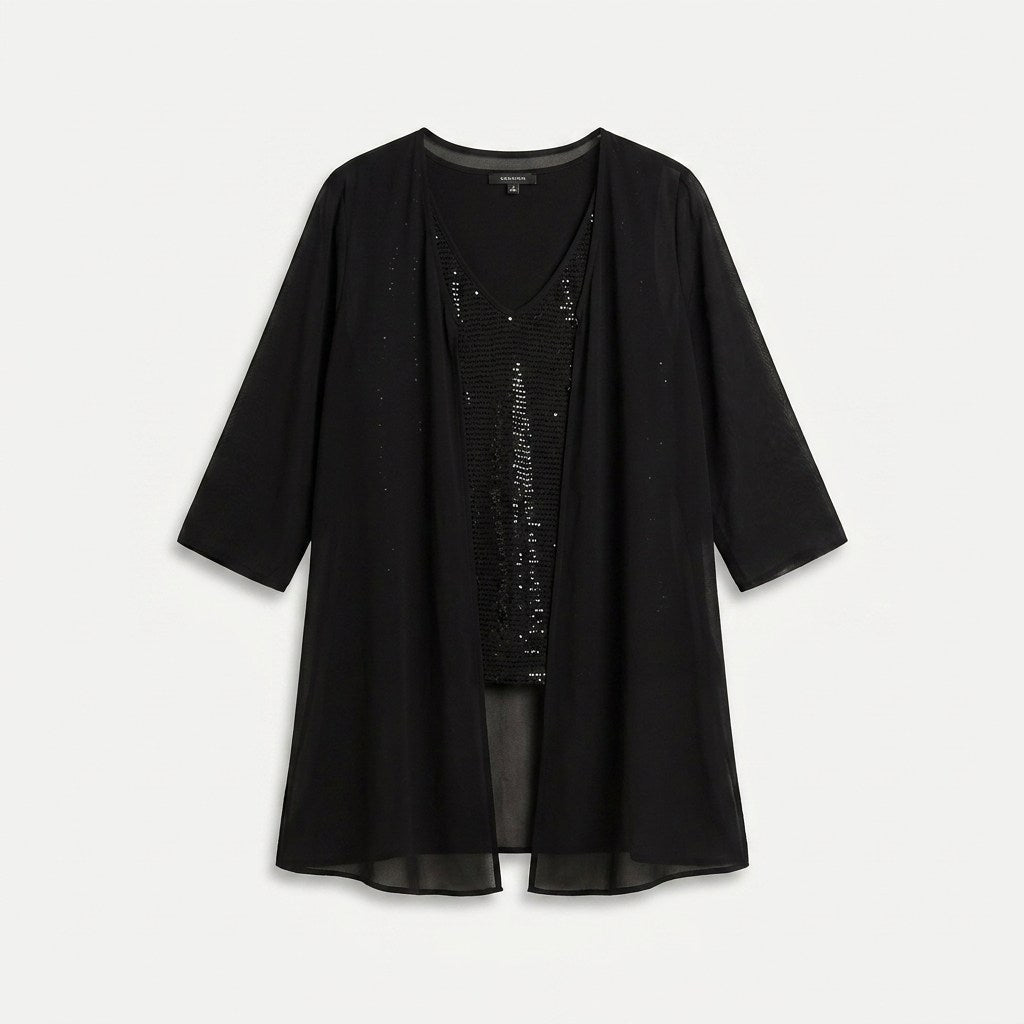 Twin Set Negro con Brillos en plano