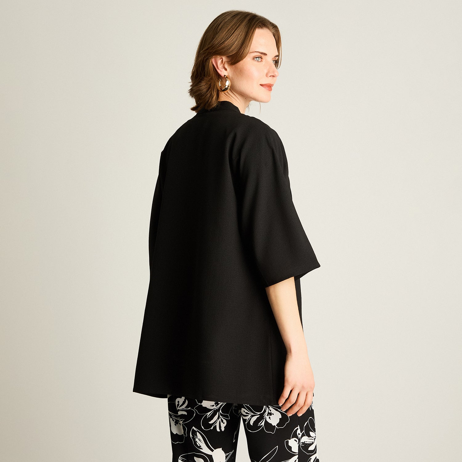 Tapado Negro Manga 3/4