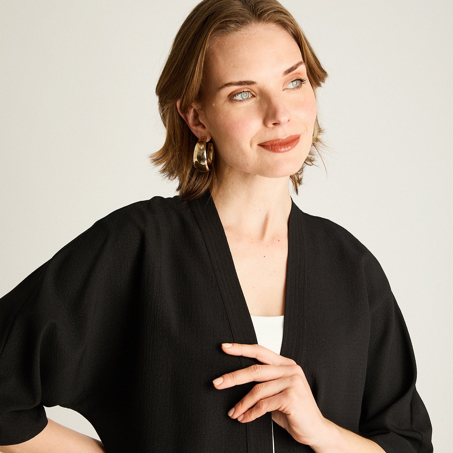 Tapado Negro Manga 3/4