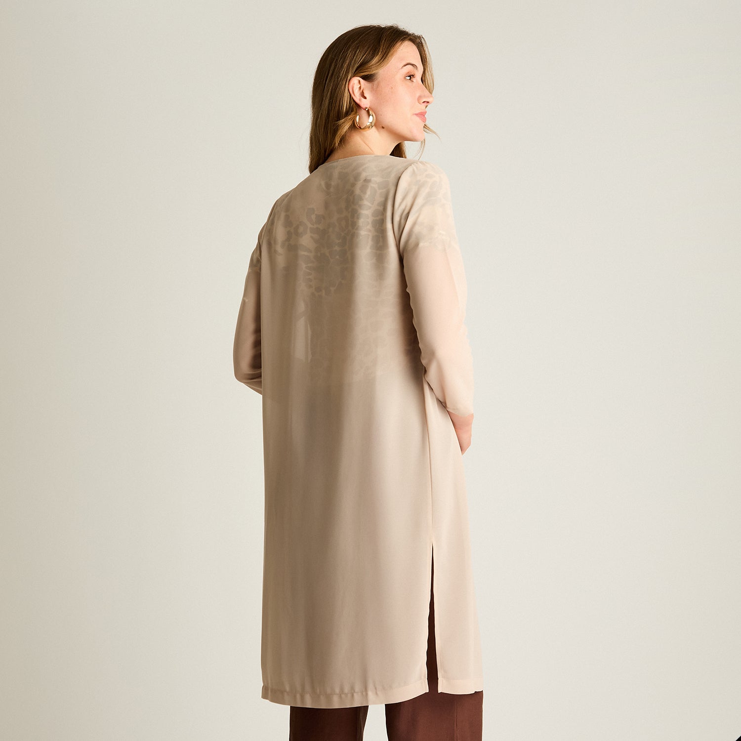 Tapado Beige Largo 3/4