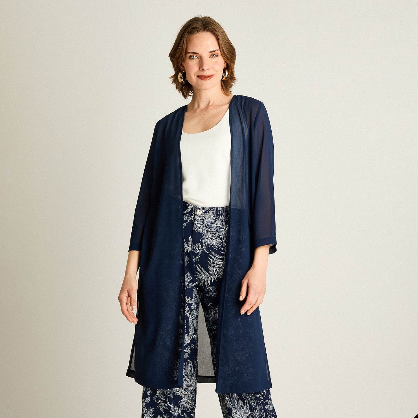 Tapado Azul Largo Holgado 3/4