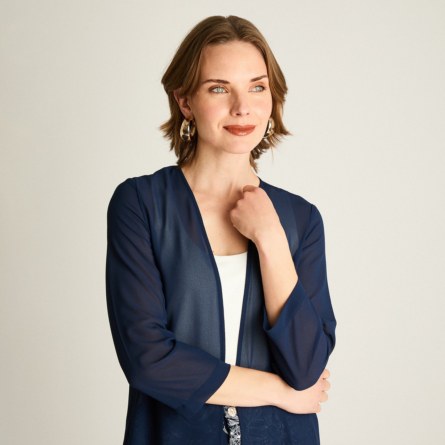 Tapado Azul Largo Holgado 3/4