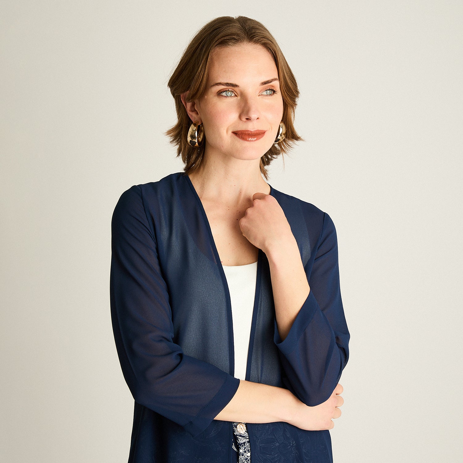 Tapado Azul Largo Holgado 3/4