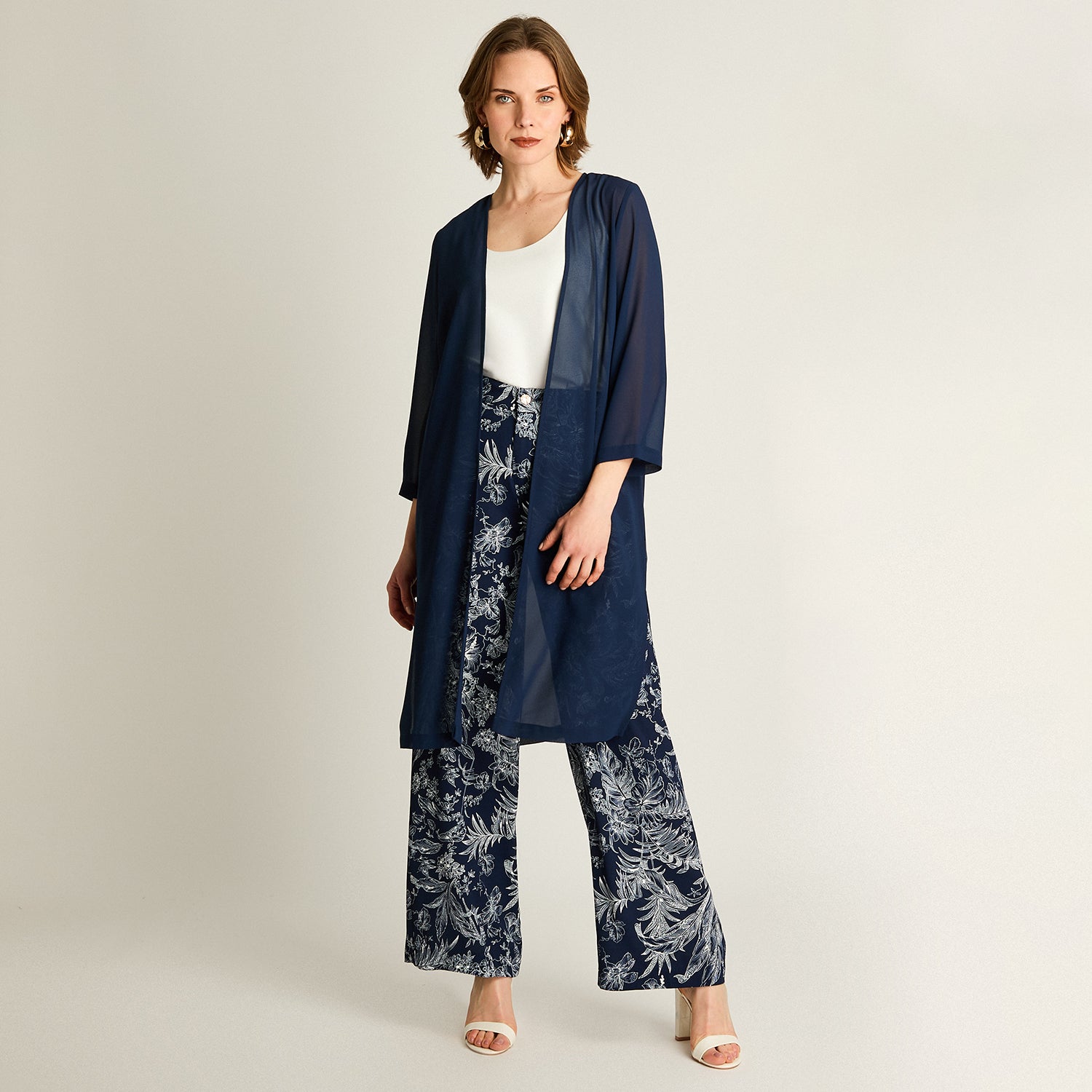 Tapado Azul Largo Holgado 3/4