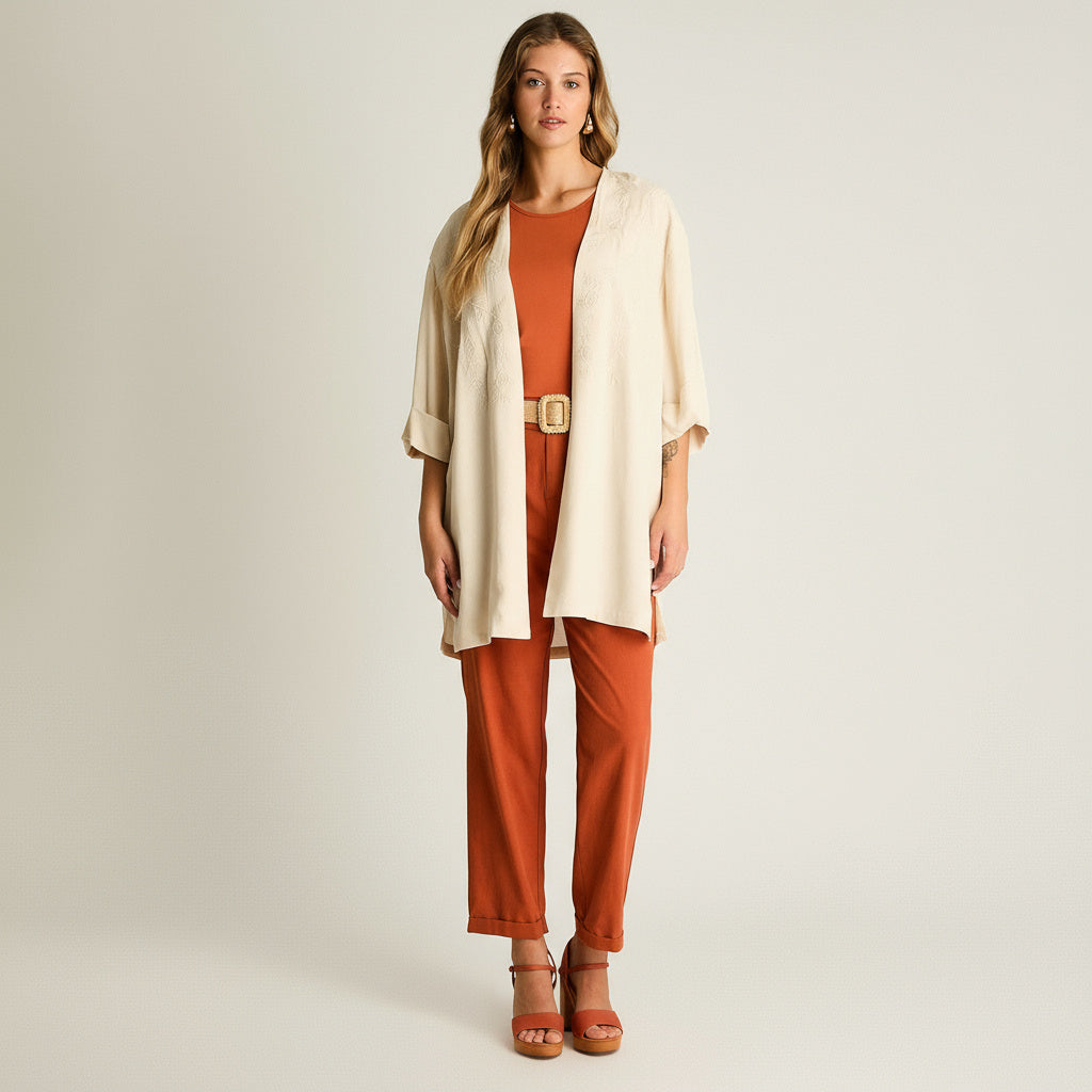 Tapado Arena Manga 3/4 No Elasticado Sin Forro Calce Holgado