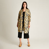 Tapado Mostaza Manga 3/4 No Elasticado Sin Forro Calce Holgado