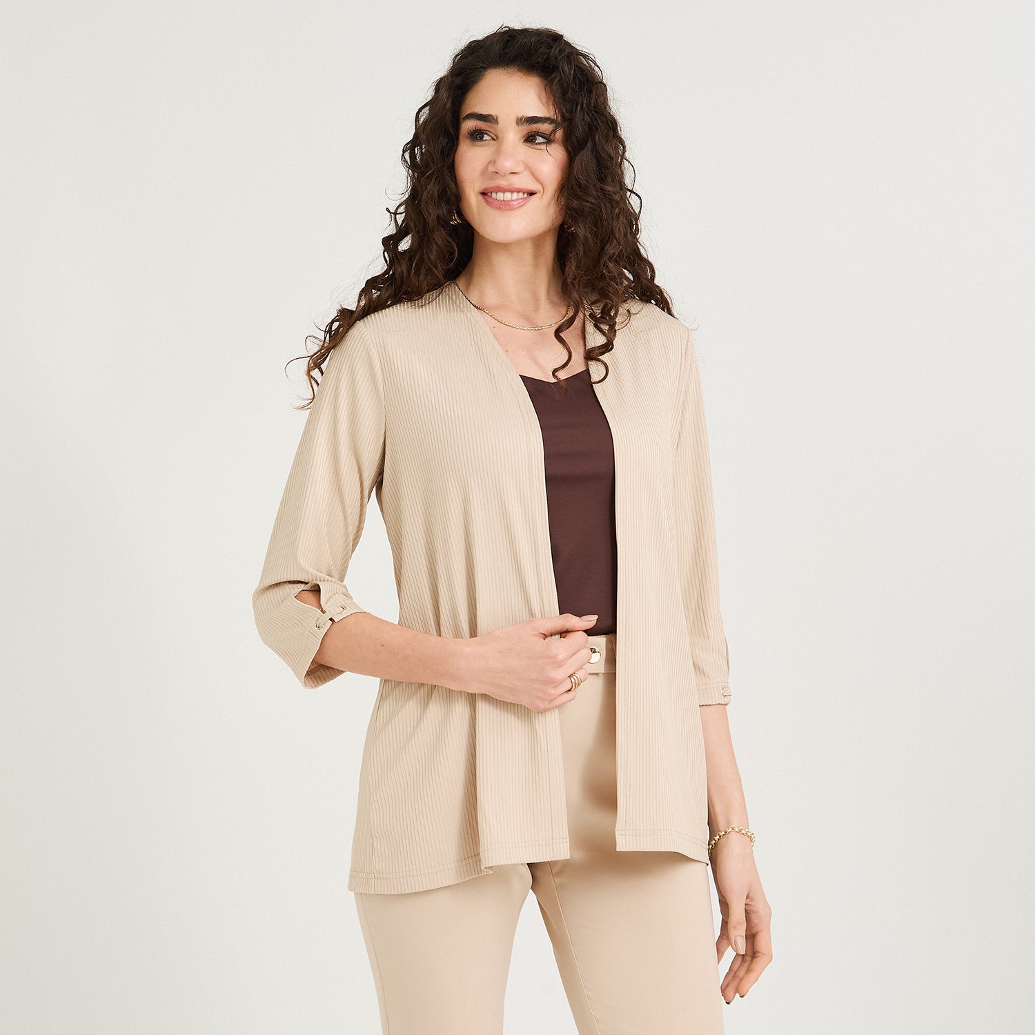 Tapado Manga 3/4 Liso Beige