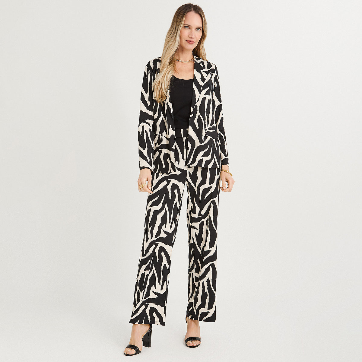 Tapado Polyspandex Estampado Negro