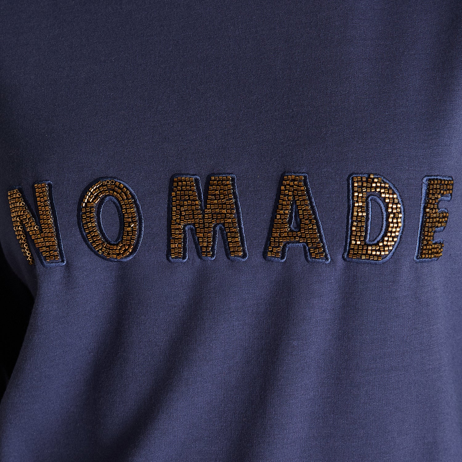 Poleron Algodon Azul Manga Larga Elasticidad Baja Sin Forro Calce Normal Tela Punto