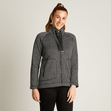 Poleron Algodon Negro Manga Larga Elasticidad Media Con Forro Calce Normal Tela Plano