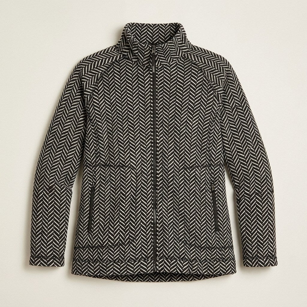 Polerón Negro con Estampado Espiga y Forro Fleece en plano